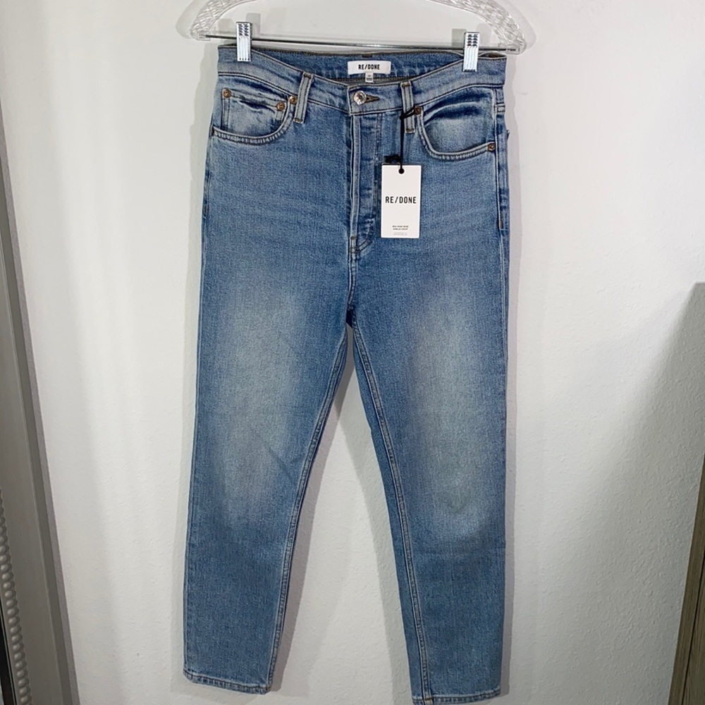 NWT Re/Done 90’s High Rise Ankle Crop Size 27